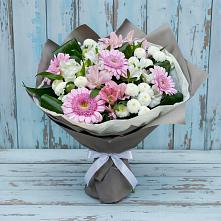 Букет цветов из:  Герберы, Альстромерии и Хризантемы в Косяково