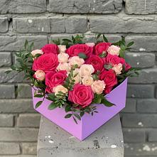 Цветочная композиция из Розы в коробке в Косяково
