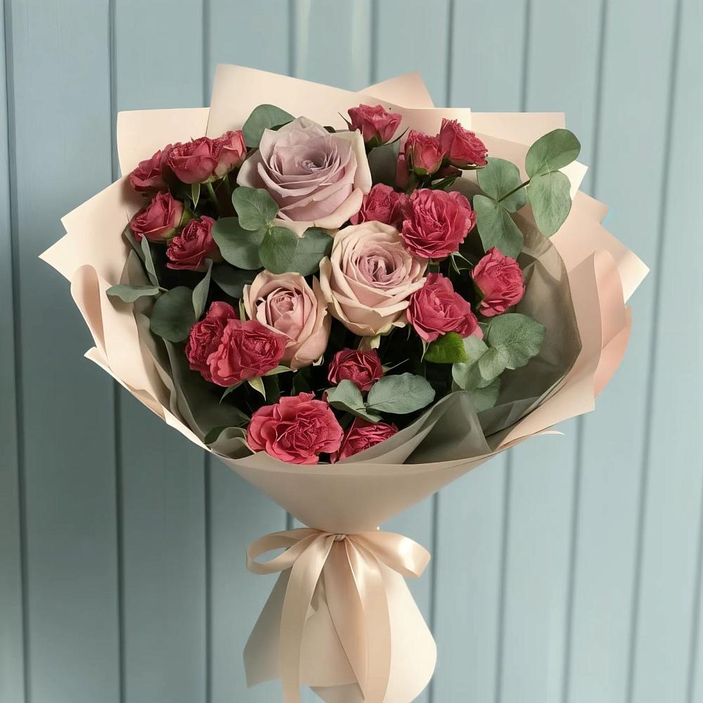Букет цветов из: Гвоздики и Розы в Косяково