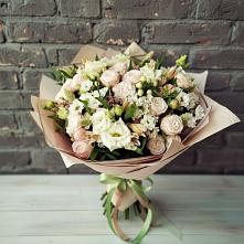 Букет цветов из:  Альстромерии, Розы и Хризантемы в Косяково