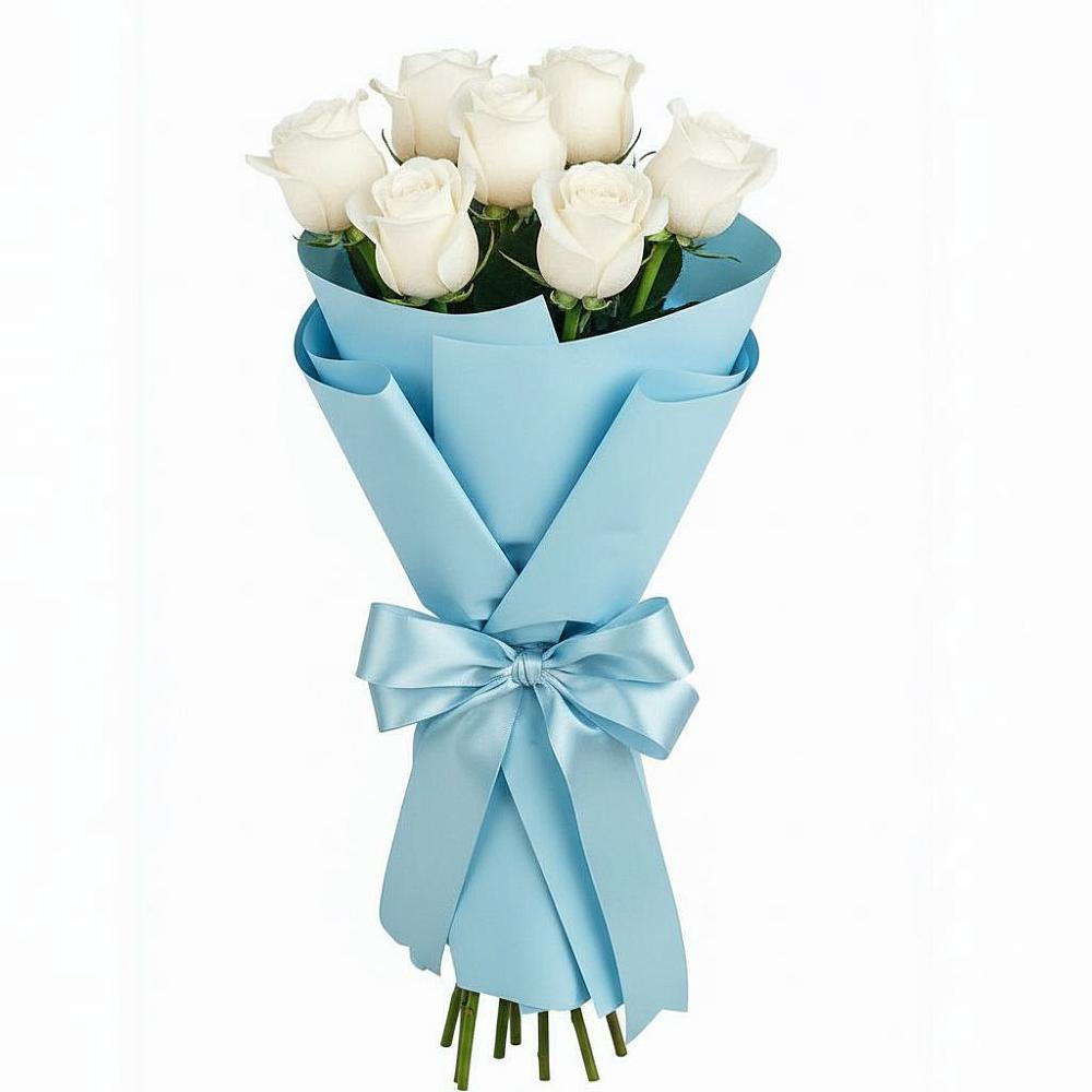 Букет 7 белых роз Проуд в Косяково