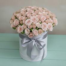 Цветочная композиция из Розы в шляпной коробке в Косяково