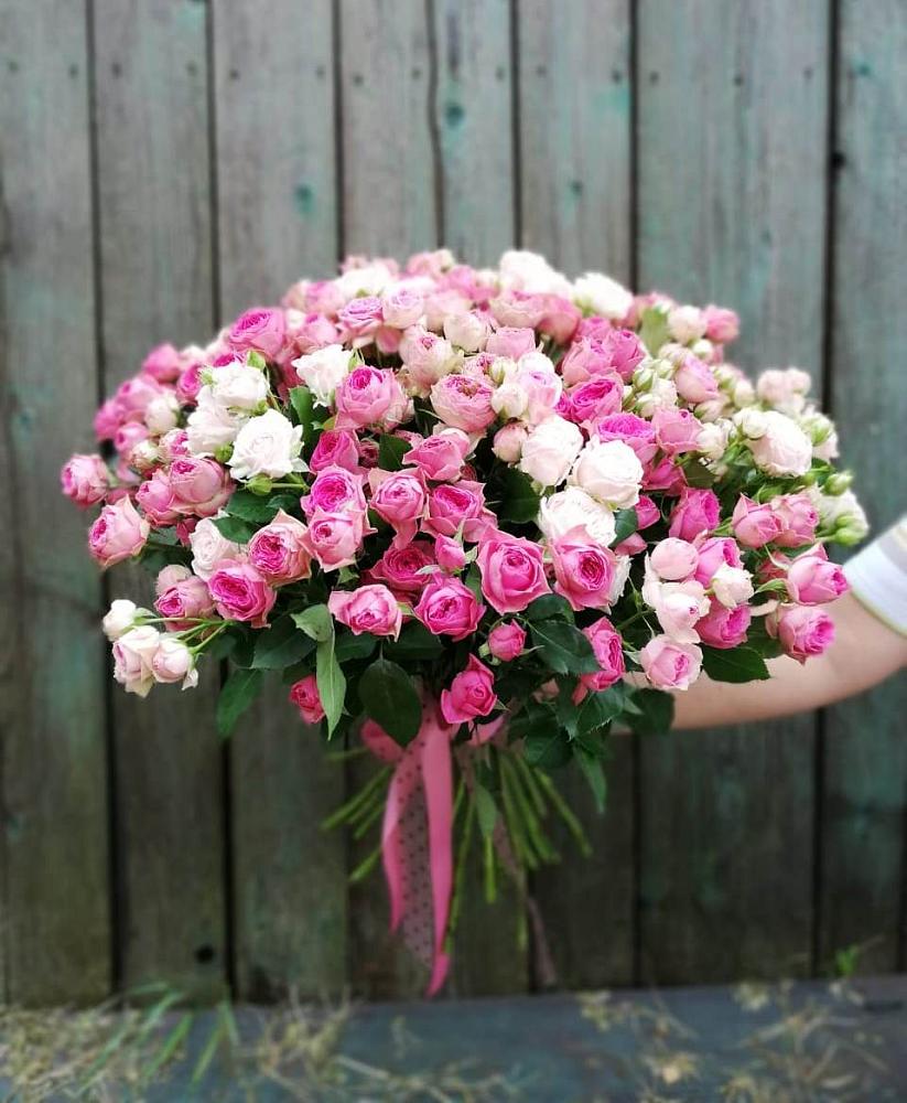 Букет Розовые кустовые розы Натали и Лав Лидия в Косяково