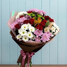 Букет цветов из:  Розы, Хризантемы и Альстромерии в Косяково