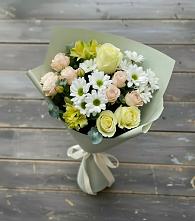 Букет цветов из:  Альстромерии, Розы и Хризантемы в Косяково