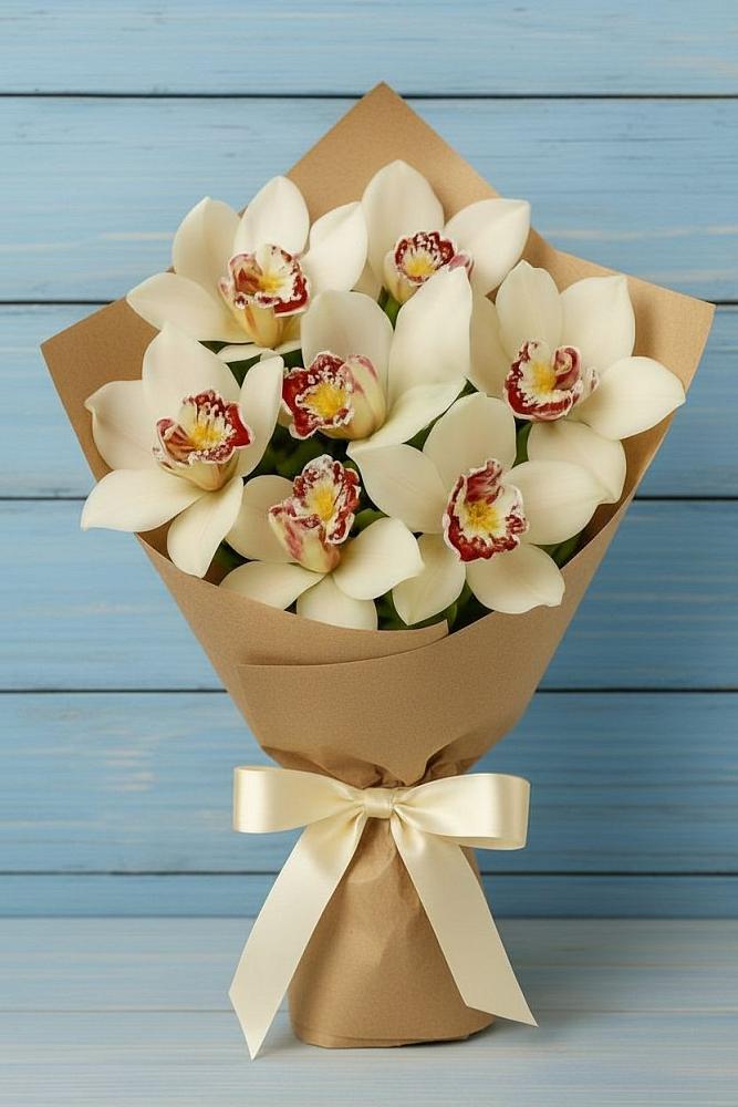 Букет цветов из: Орхидеи и Розы в Косяково